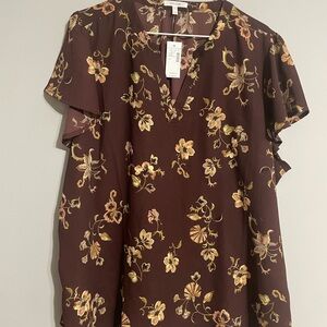 Maurices Floral Brown Women's Top BNWT
